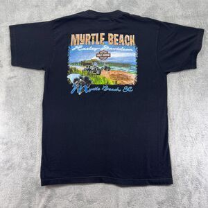 Vintage Harley Davidson Myrtle Beach T Shirt Mens XL Black Cotton